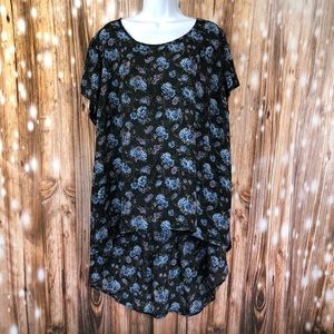 Torrid Floral Print Georgette Pleated Back Blouse